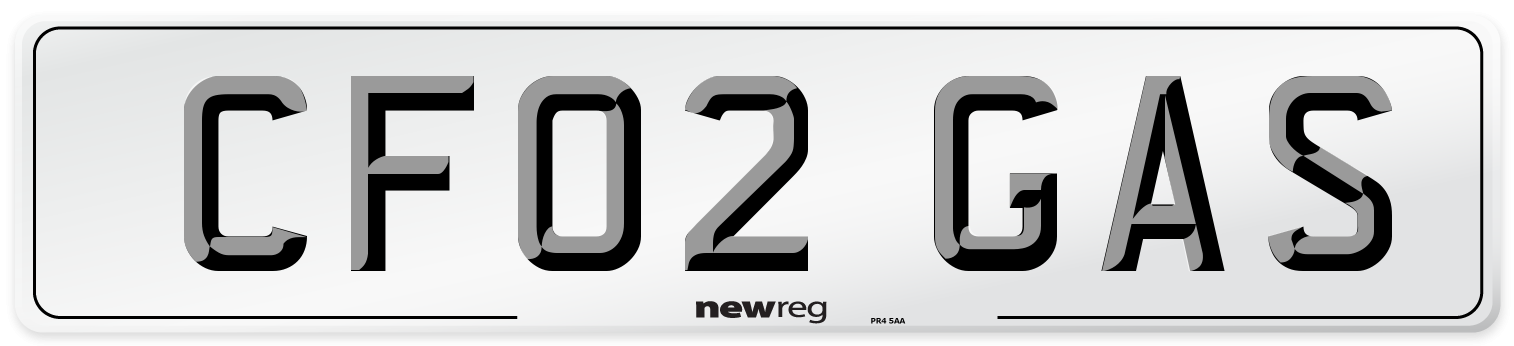 CF02 GAS Number Plate from New Reg